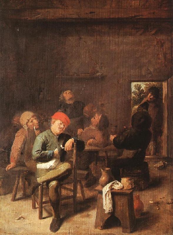 BROUWER, Adriaen Peasants Smoking and Drinking f France oil painting art